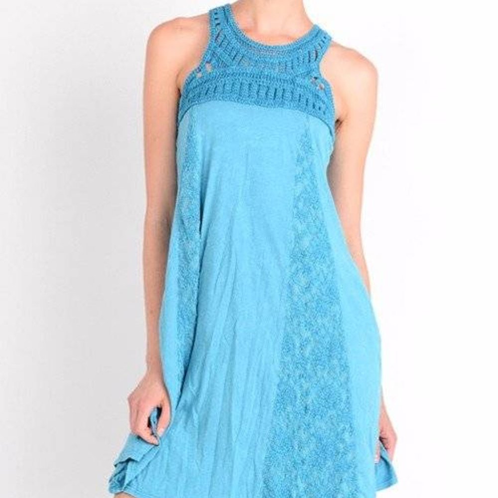 T party sleeveless summer dress crochet